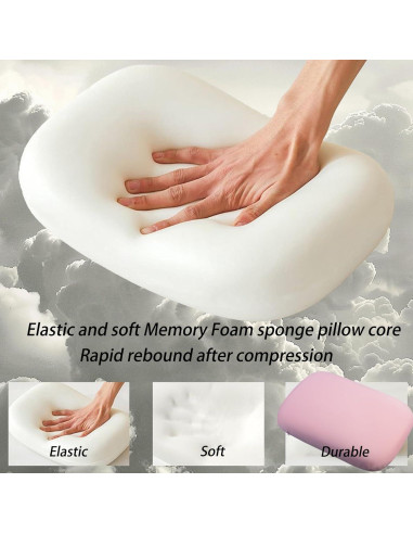 Almohada de Viaje Nimorio Espuma de Memoria 38x26cm Rosa