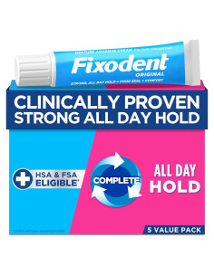 Crema Adhesiva para Dentaduras Fixodent Original 5x68g