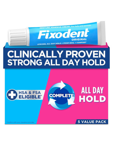 Crema Adhesiva para Dentaduras Fixodent Original 5x68g