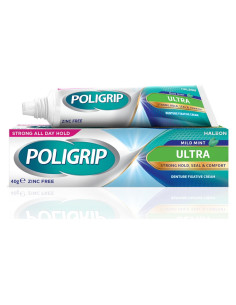 Crema Adhesiva para Dentaduras Poligrip Ultra 40 g Sabor Menta