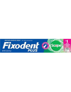 Adhesivo para Dentaduras Fixodent Plus Scope 56.7 g 2