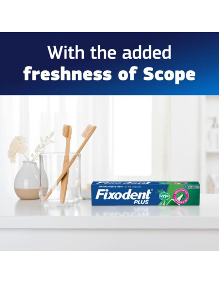 Fixodent Crema Adhesiva para Dentaduras Plus Scope 113.4g Fixodent Crema Adhesiva para Dentaduras Plus Scope 113.4g