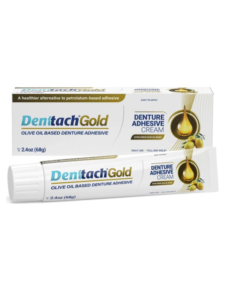 Adhesivo para Dentaduras Denttach Gold 68g - Libre de Zinc y Petrolato Adhesivo para Dentaduras Denttach Gold 68g - Libre de Zinc y Petrolato