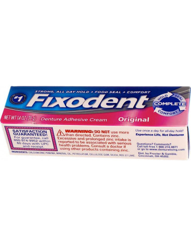 Crema Adhesiva para Dentaduras Fixodent Original 4x39.4g