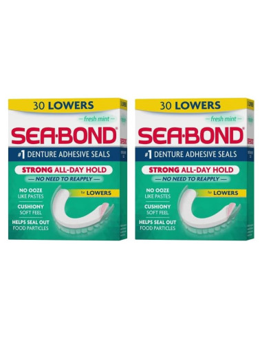 Sellos Adhesivos para Dentaduras Sea Bond Menta Fresca 30 Unidades