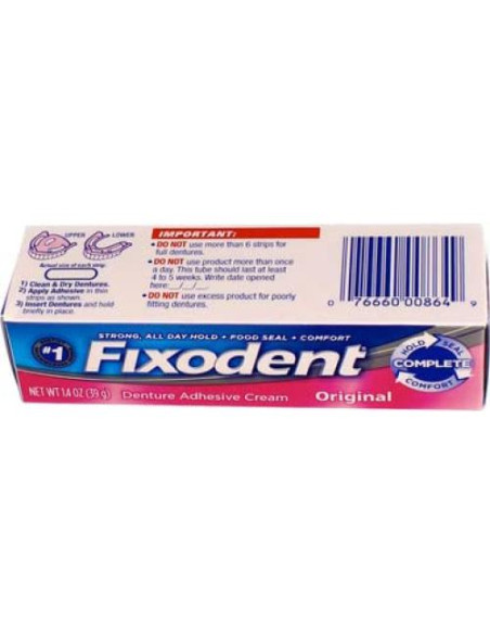 Fixodent Crema Adhesiva Original para Dentaduras 40 g (Pack 7) Fixodent Crema Adhesiva Original para Dentaduras 40 g (Pack 7)