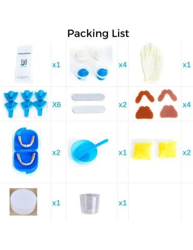 Kit de Dentaduras DIY TANZHIKEJI, 2 pares, Dientes Falsos Naturales