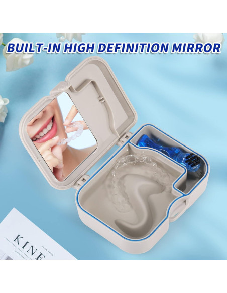Estuche para Dentaduras Annhua con Espejo y Cepillo - 142g Estuche para Dentaduras Annhua con Espejo y Cepillo - 142g