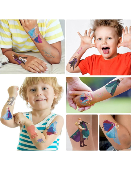 Hojas de Tatuajes Temporales MoQian Congelado para Niños Hojas de Tatuajes Temporales MoQian Congelado para Niños