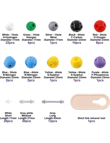 Kit de Modelo Molecular Swpeet 125 Piezas para Química Kit de Modelo Molecular Swpeet 125 Piezas para Química