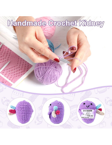 Riñón de Crochet Positivo Gosknor - Juguete Tejido a Mano 9x8x5.3cm
