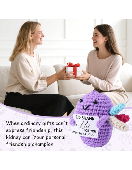 Riñón de Crochet Positivo Gosknor - Juguete Tejido a Mano 9x8x5.3cm