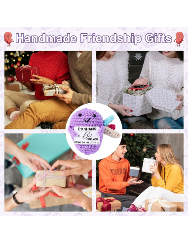 Riñón de Crochet Positivo Gosknor - Juguete Tejido a Mano 9x8x5.3cm