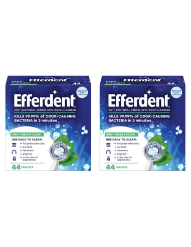 Tabletas de limpieza Efferdent para retenedores y dentaduras 44 unidades