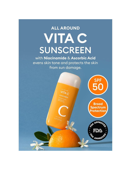 MISSHA Protector Solar Vita C SPF 50 - 69.9 ml, Ligero y No Pegajoso MISSHA Protector Solar Vita C SPF 50 - 69.9 ml, Ligero y No Pegajoso