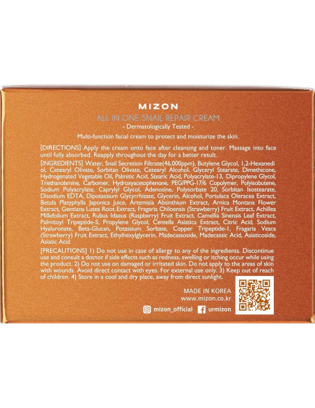 Crema Reparadora Todo en Uno Mizon 74.8 ml con Caracol Crema Reparadora Todo en Uno Mizon 74.8 ml con Caracol