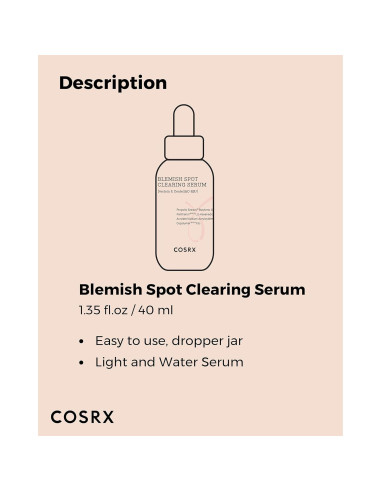 Suero COSRX AC Collection 40ml - Centella y Niacinamida