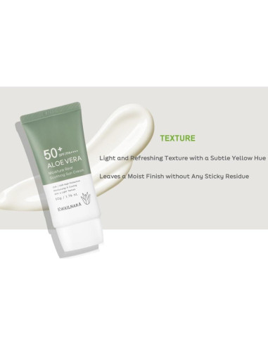 Crema Solar Hidratante Aloe Vera Welcos 50g - Protección UV