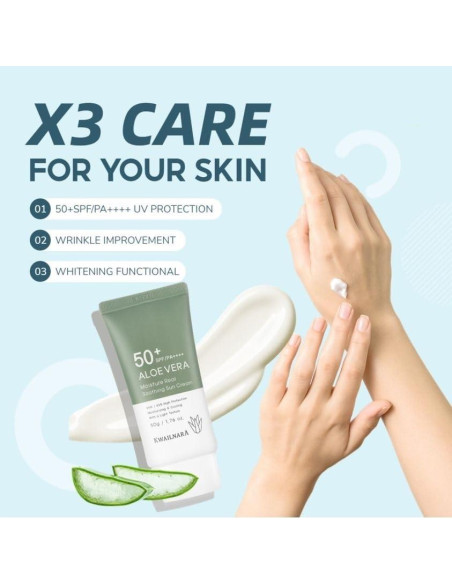Crema Solar Hidratante Aloe Vera Welcos 50g - Protección UV Crema Solar Hidratante Aloe Vera Welcos 50g - Protección UV