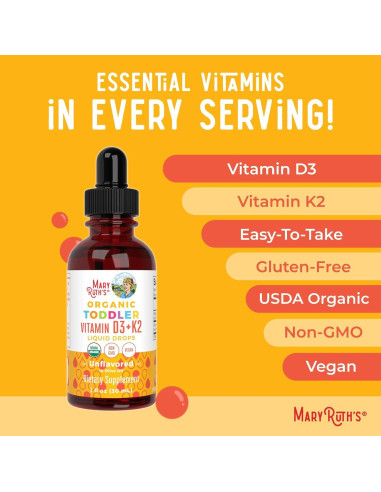 Gotas de Vitamina D3 K2 MaryRuth para Niños 29.57 ml