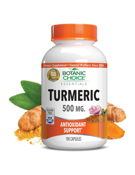 Suplemento Antioxidante de Cúrcuma Botanic Choice 180 Cápsulas Suplemento Antioxidante de Cúrcuma Botanic Choice 180 Cápsulas