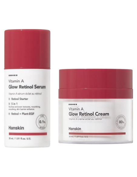 Dúo Antienvejecimiento Hanskin: Suero Retinol 30ml + Crema 50ml Dúo Antienvejecimiento Hanskin: Suero Retinol 30ml + Crema 50ml