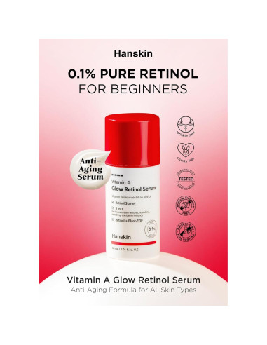 Dúo Antienvejecimiento Hanskin: Suero Retinol 30ml + Crema 50ml