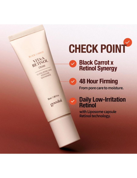 Crema de Retinol Goodal Zanahoria Negra 50ml - Hidratante Antienvejecimiento Crema de Retinol Goodal Zanahoria Negra 50ml - Hidratante Antienvejecimiento