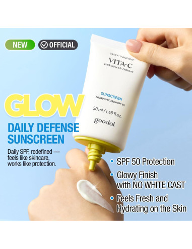 Protector Solar Goodal Vita-C SPF 50 50ml - Sin Residuos Blancos