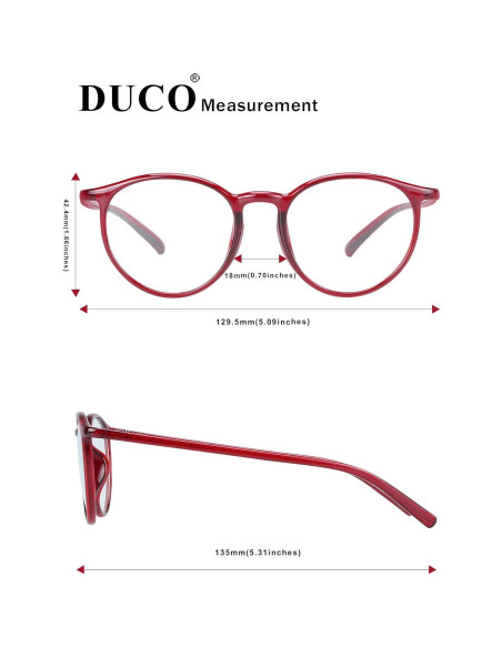 Gafas de Lectura DUCO Superligeras con Filtro Luz Azul - Rojo Vino Gafas de Lectura DUCO Superligeras con Filtro Luz Azul - Rojo Vino
