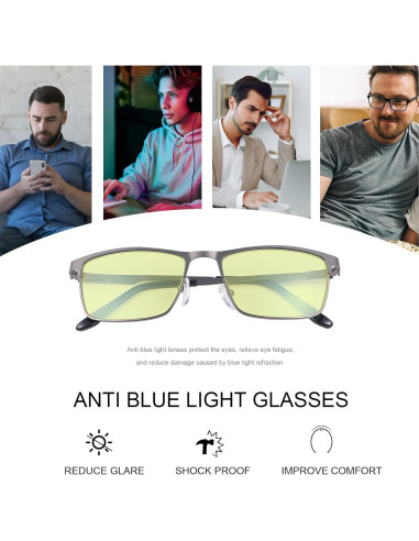 Gafas de Bloqueo de Luz Azul YIMI UV400 Montura Metalica