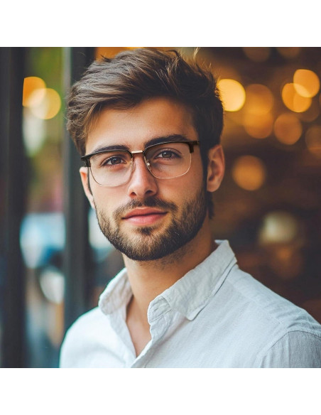 Gafas Anti Luz Azul Cyxus 8217 para Hombres con Montura Metal Gafas Anti Luz Azul Cyxus 8217 para Hombres con Montura Metal