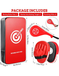 Juego de Guantes de Boxeo YORWHIN con Almohadillas 3 en 1 2