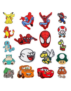 18 Piezas Parche Bordado HITOMOSU para Planchar y Coser