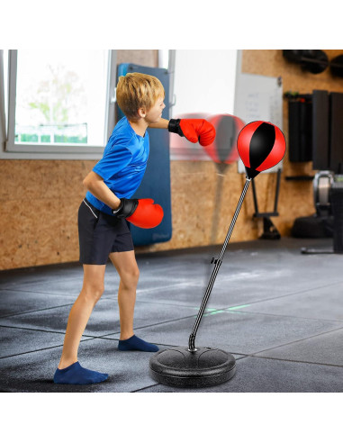 Saco de Boxeo para Niños NATGGZ Ajustable con Guantes