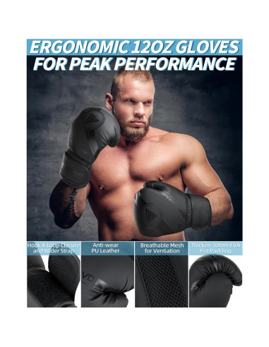 Saco de Boxeo ASBRAVO 4 pies PU + Guantes 12 oz + Accesorios
