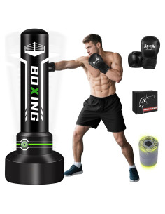 Saco de Boxeo de Pie YORWHIN 175 cm con Bomba y Guantes 12 OZ