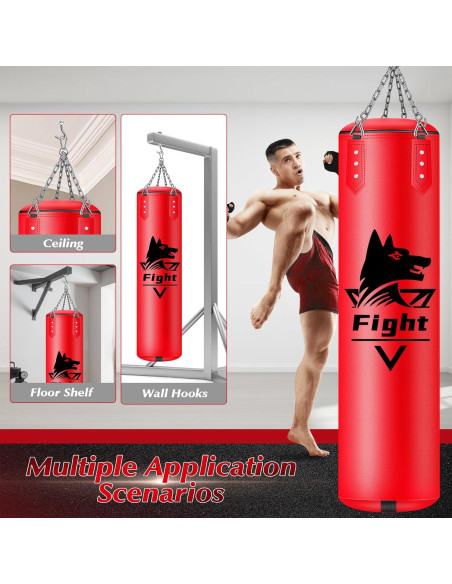 Bolsa de Boxeo Colgante YORWHIN 4FT + Guantes 12OZ + Accesorios Bolsa de Boxeo Colgante YORWHIN 4FT + Guantes 12OZ + Accesorios