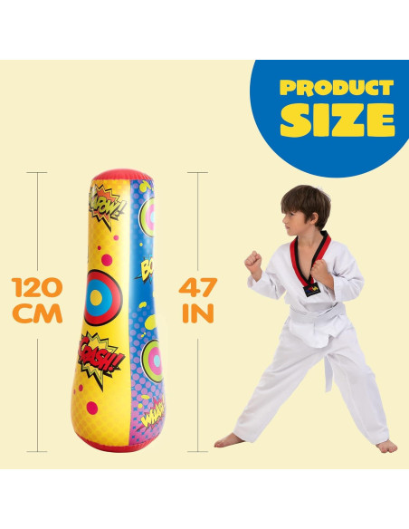 Saco de Boxeo Inflable JOYIN 119 cm para Niños Multicolor Saco de Boxeo Inflable JOYIN 119 cm para Niños Multicolor