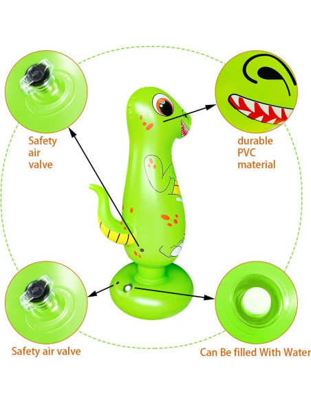 Saco de Boxeo Inflable Cweopo 120 cm Verde y Blanco para Niños Saco de Boxeo Inflable Cweopo 120 cm Verde y Blanco para Niños