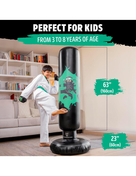 Saco de Boxeo Inflable The Household Best 160 cm con Guantes Saco de Boxeo Inflable The Household Best 160 cm con Guantes