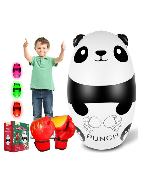 Saco de Boxeo Inflable FOYOCER Panda Pro 120cm con Guantes Saco de Boxeo Inflable FOYOCER Panda Pro 120cm con Guantes