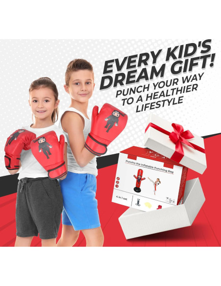 Saco de Boxeo Inflable para Niños YGA Sports 160 cm Rojo Saco de Boxeo Inflable para Niños YGA Sports 160 cm Rojo
