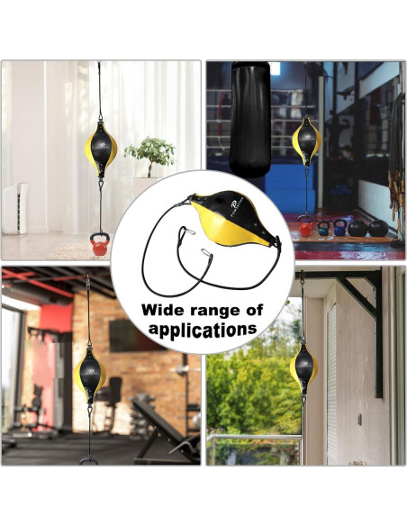 Saco de Boxeo Doble Cabeza Powerfeng - PVC, 0.32 kg, Negro Amarillo Saco de Boxeo Doble Cabeza Powerfeng - PVC, 0.32 kg, Negro Amarillo
