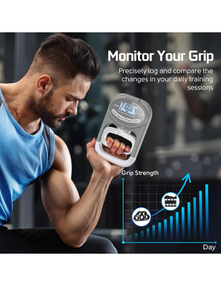 Entrenador de Fuerza de Agarre Enaud con Dinamómetro 120 kg