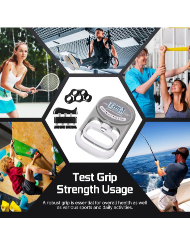 Entrenador de Fuerza de Agarre Enaud con Dinamómetro 120 kg