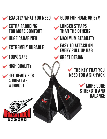 Correas Ab Sling Armageddon Sports - Nylon Resistente, Acolchadas Correas Ab Sling Armageddon Sports - Nylon Resistente, Acolchadas