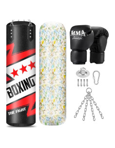 Saco de Boxeo Colgante YORWHIN 4FT con Guantes 12OZ y Relleno
