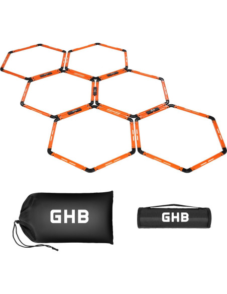 Set de 6 Anillos de Agilidad Hexagonales GHB con Bolsa Set de 6 Anillos de Agilidad Hexagonales GHB con Bolsa