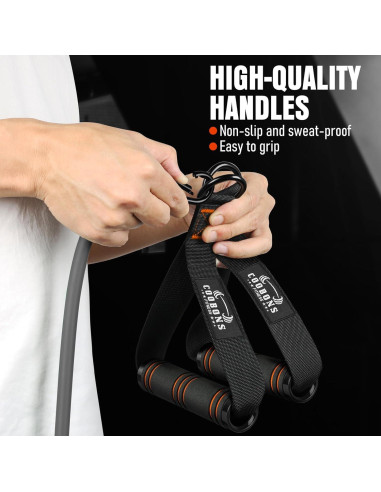 Bandas de Resistencia COOBONS 175LBS con Mangos - Fitness